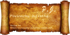 Povinszky Julietta névjegykártya